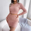 Twisted Knit Crop Sweater & Fitted Skirt Set | Soft Ribbed Two-Piece Outfit