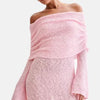 Spring Summer Knitted Dress Elegant Party Boat Neck Dress
