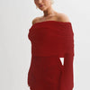 Spring Summer Knitted Dress Elegant Party Boat Neck Dress