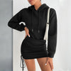 Drawstring Bodycon Hoodie Mini Dress