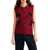Elegant Cable Knit Sleeveless Vest with Bow Detail