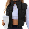 Quilted Puffer Vest with Stand Collar
