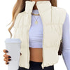 Quilted Puffer Vest with Stand Collar