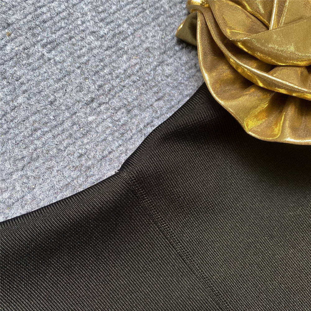 Lustrous Gold Blossom Dress