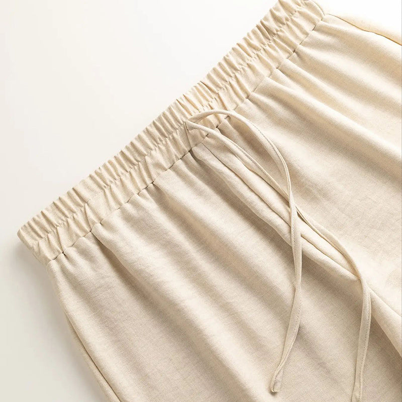 Lapel Button-Up Pants Set