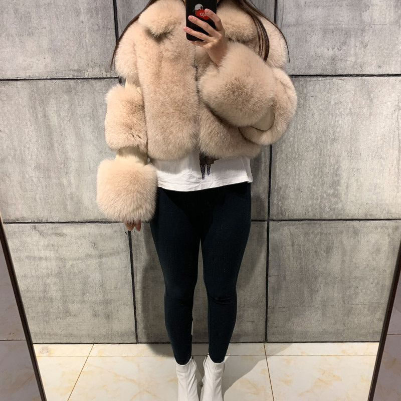 Faux Fur Lapel Coat