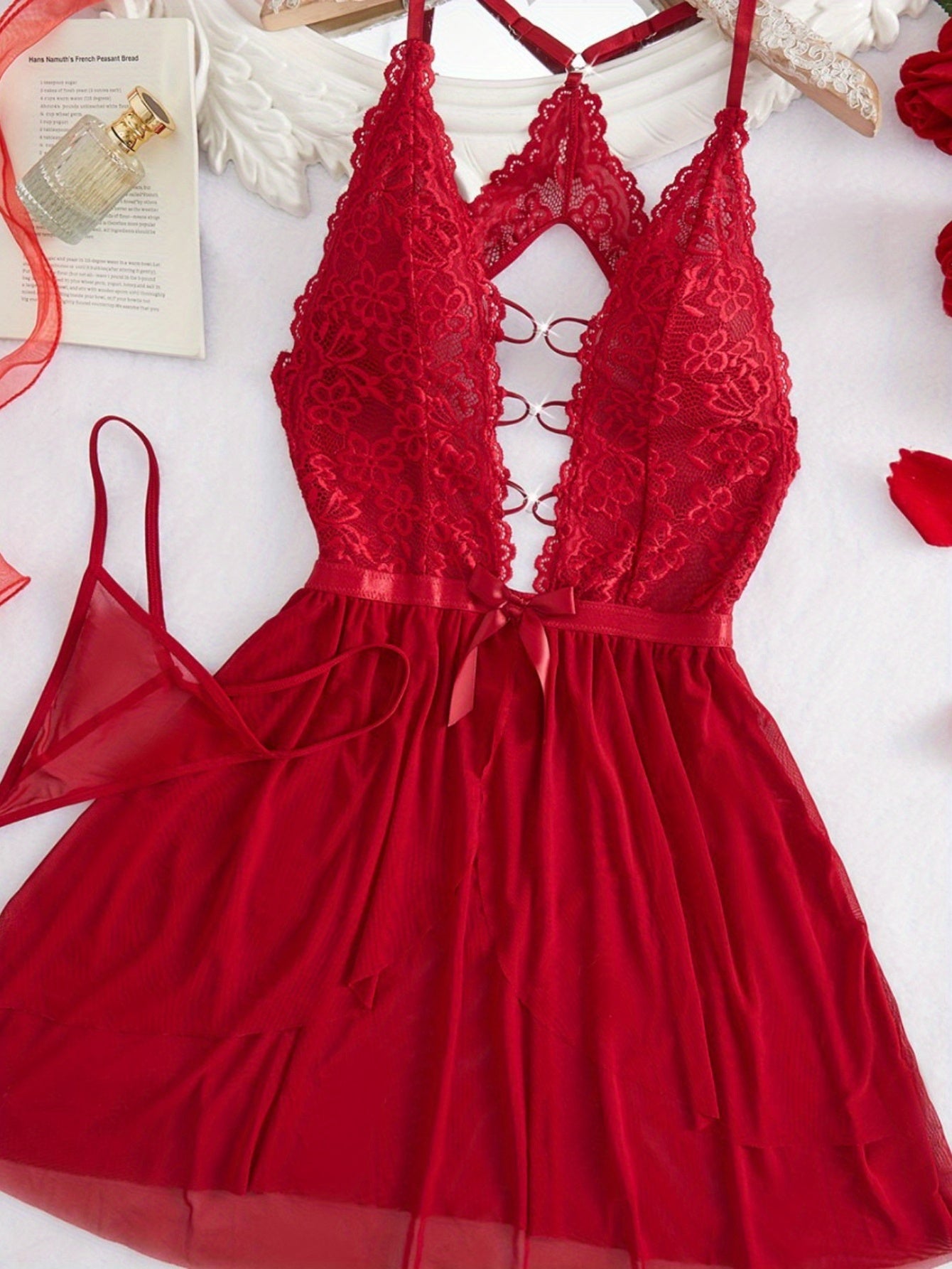 Scarlet Whisper Lace Lingerie Dress