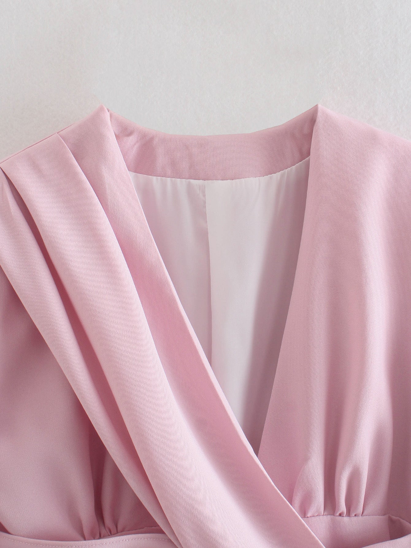 Velora V-Neck Pleated Waist Mini Dress – Casual Chic Style