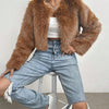 Fox Fur Fashion Thick Warm Long Sleeves Short Coat