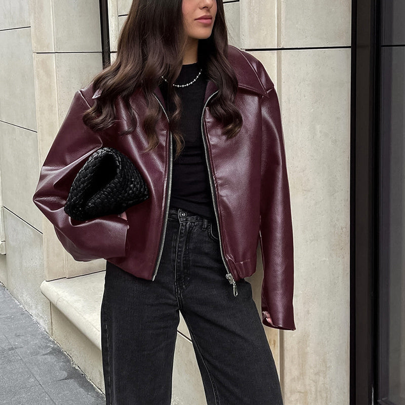 Faux Leather Biker Jacket