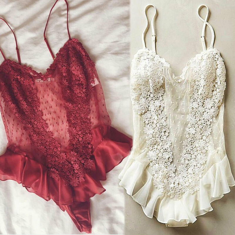 Elegant Lace Lace-Trim Nightdress | Soft Sheer Sleepwear Slip Dress