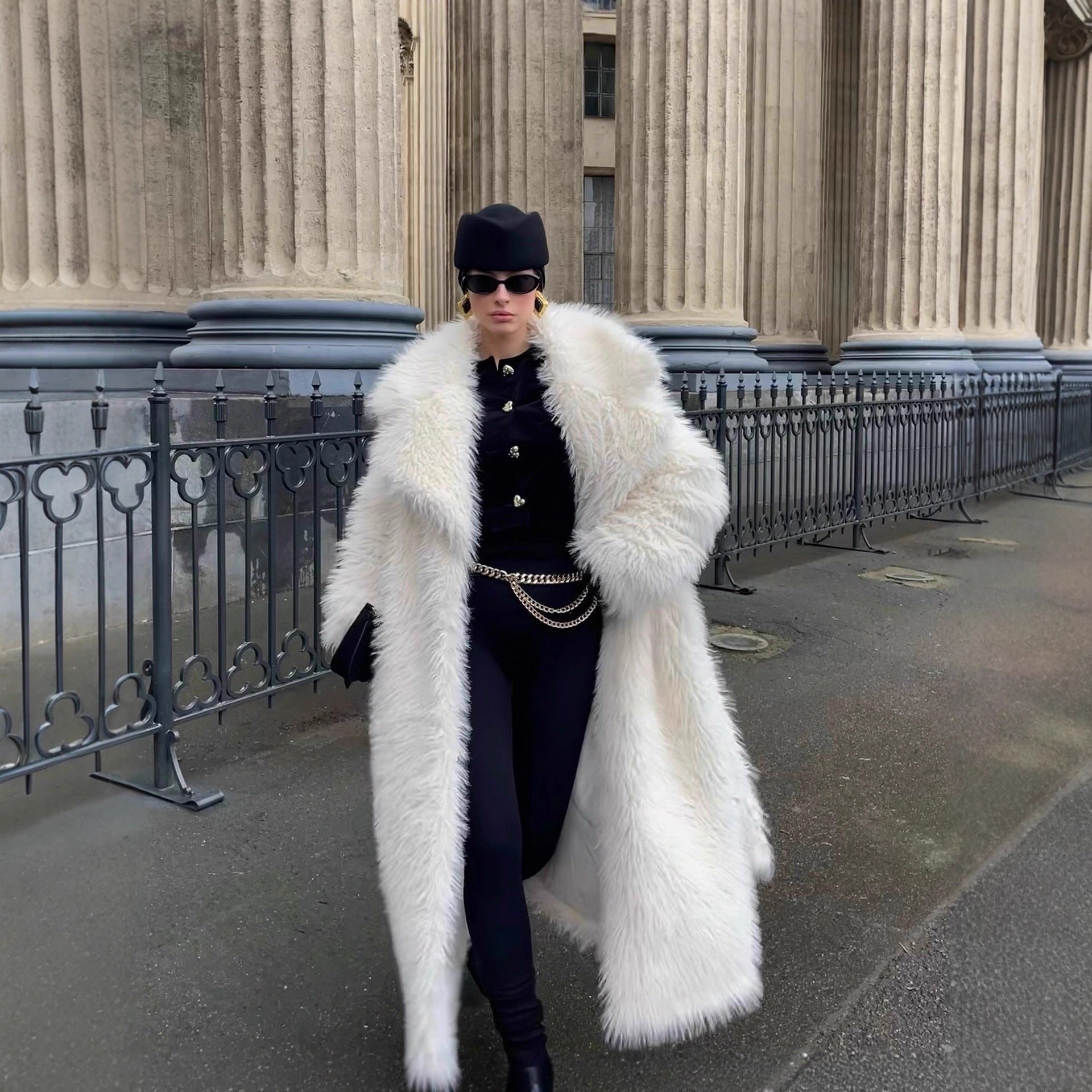 Eco-Friendly Faux Leather Fur Coat