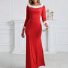 European And American Autumn And Winter New Christmas Evening Dress Plush Slim Fit Patchwork Dress