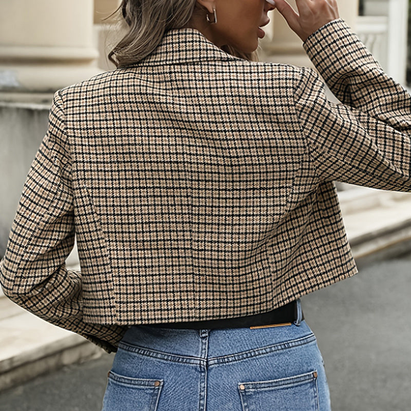 Plaid Cropped Blazer