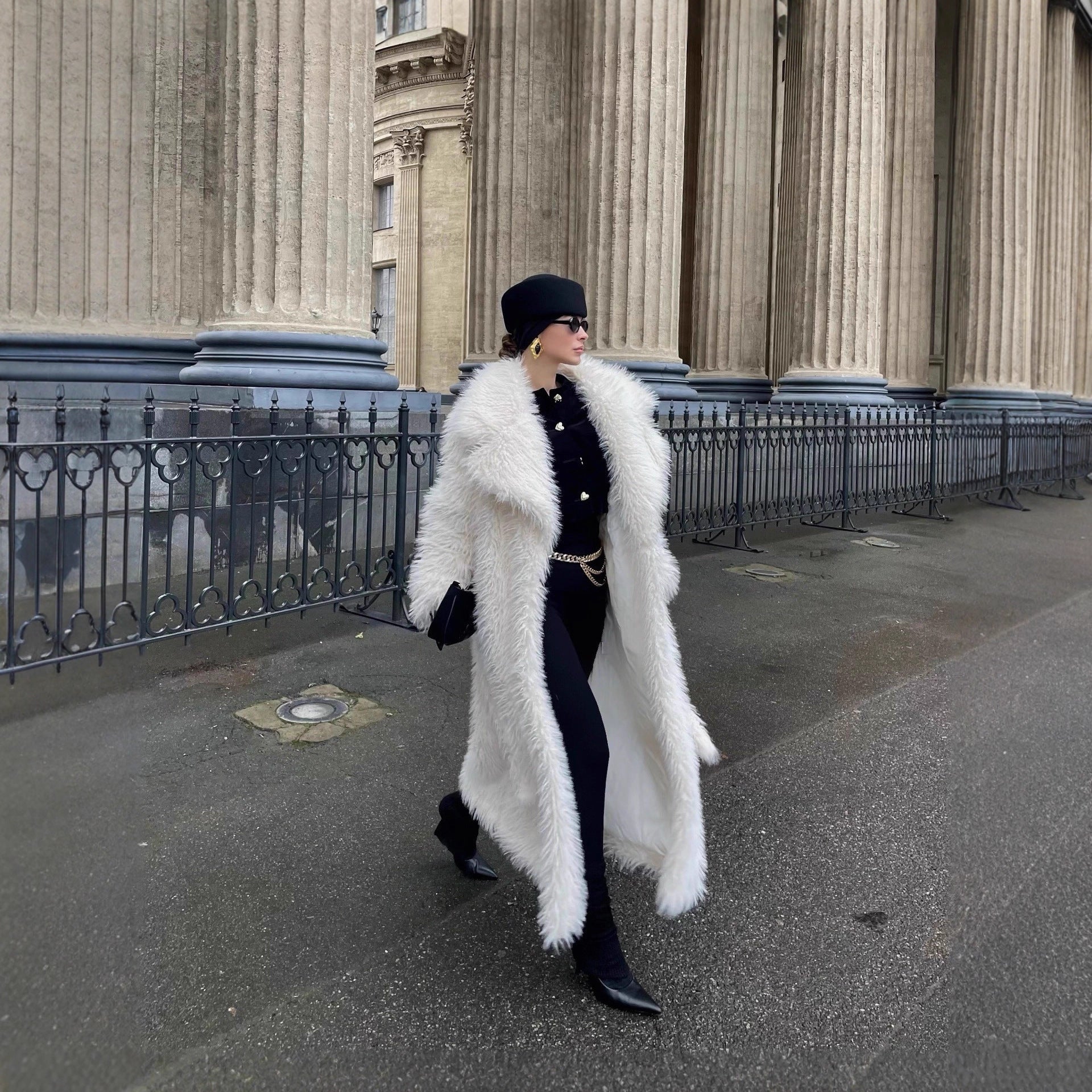 Eco-Friendly Faux Leather Fur Coat