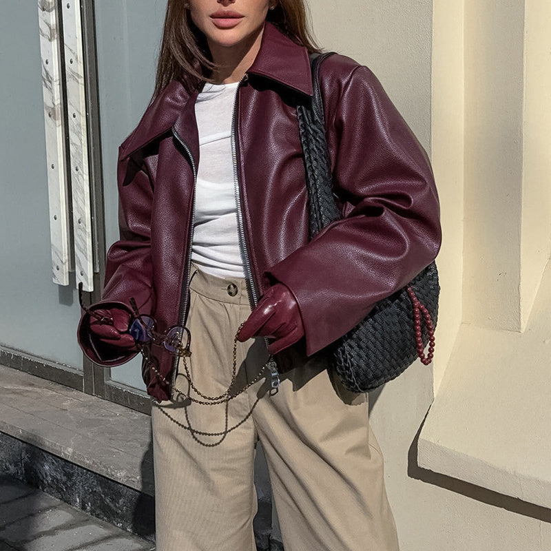 Faux Leather Biker Jacket