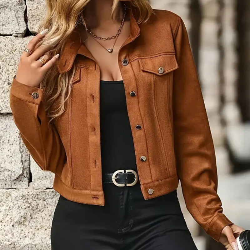 Faux Suede Cropped Jacket