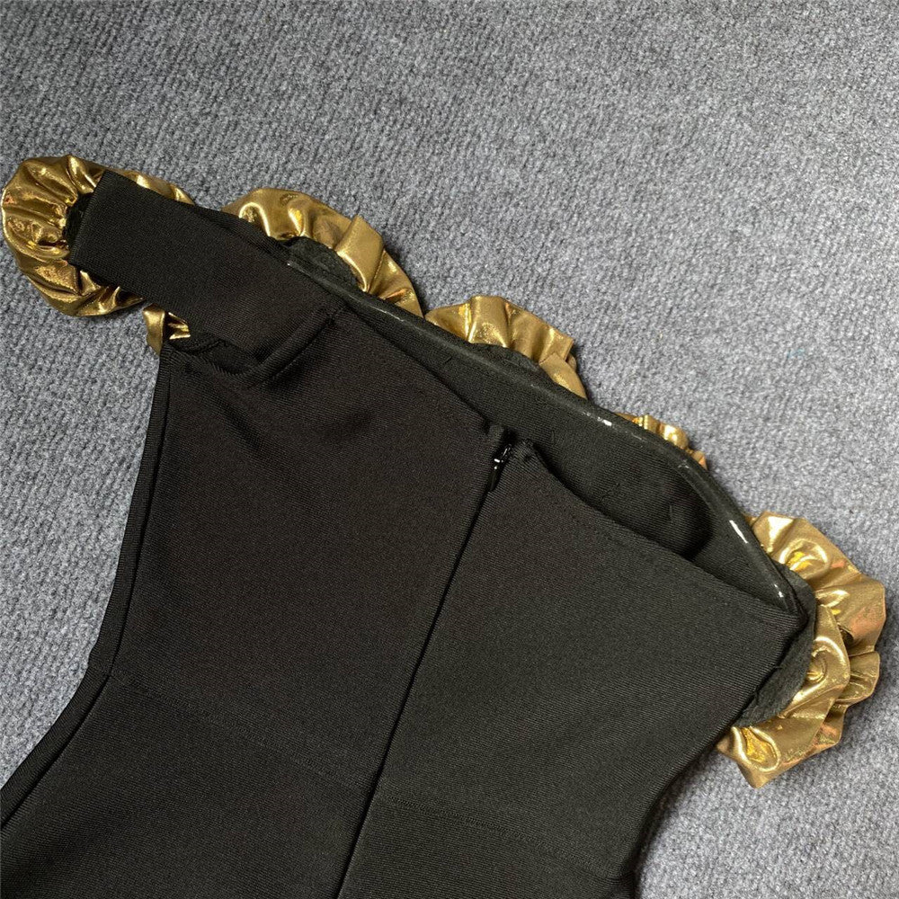 Lustrous Gold Blossom Dress