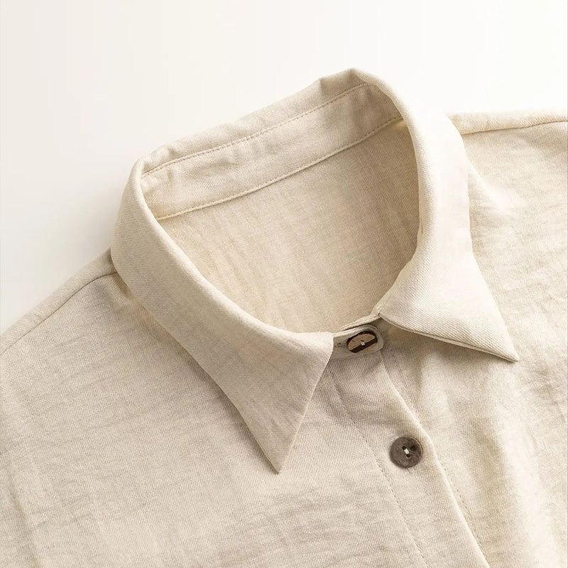 Lapel Button-Up Pants Set