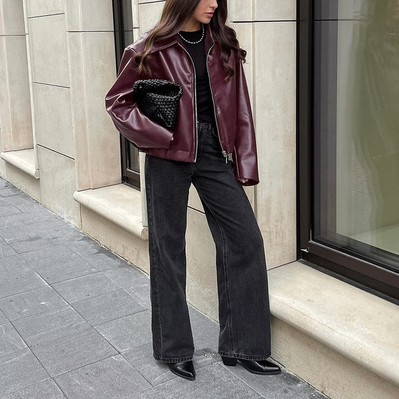 Faux Leather Biker Jacket