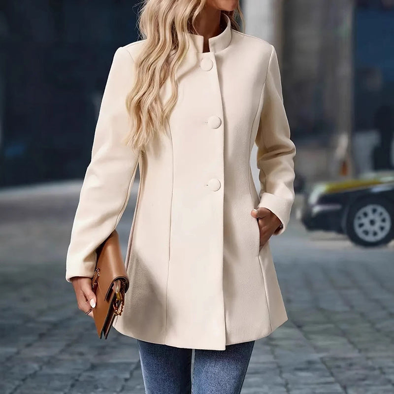 Elegant Mid-Length Winter Overcoat