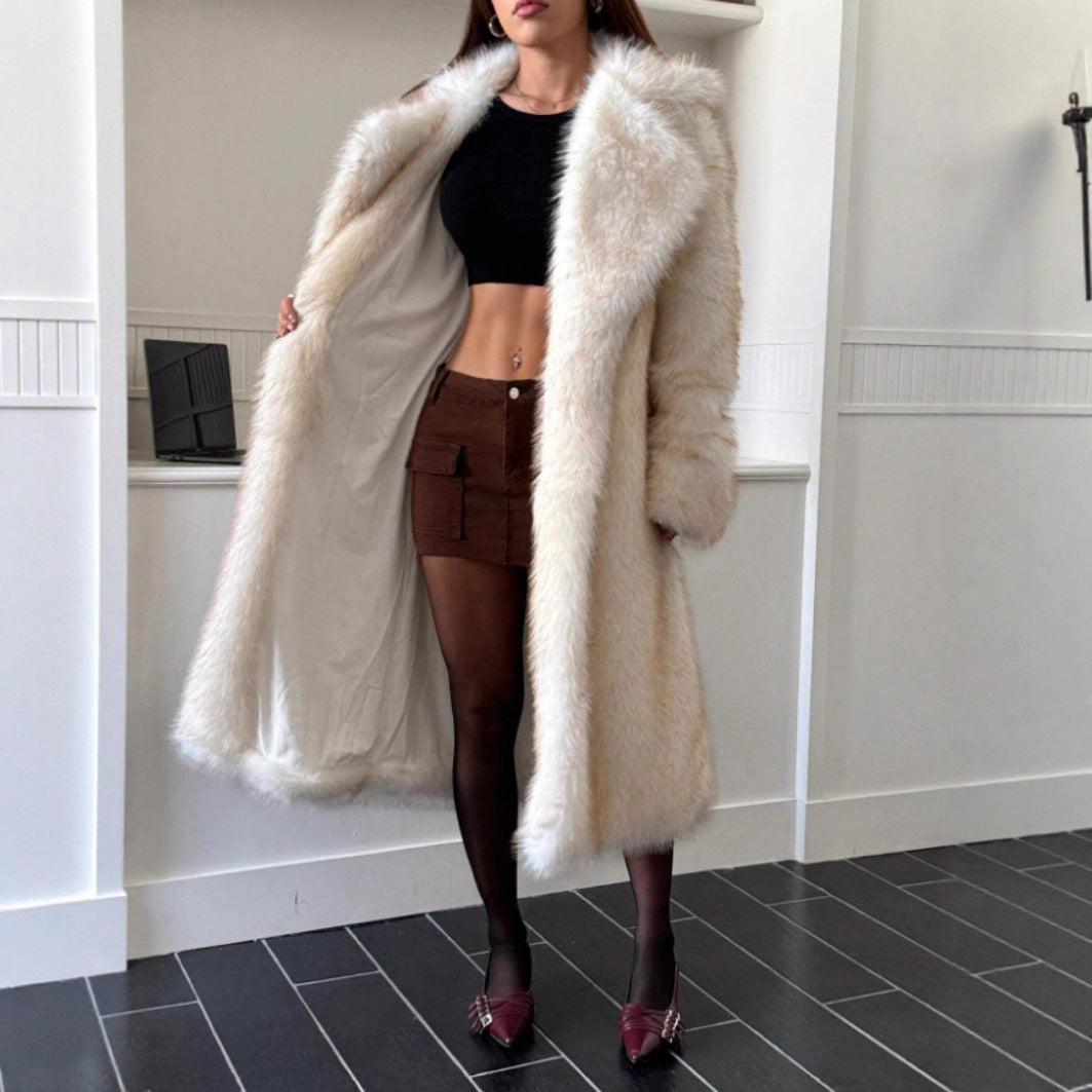 Fox Fur Gradient Long Coat