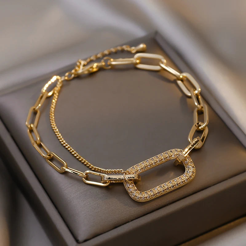 CZ Crystal Chain Bracelet
