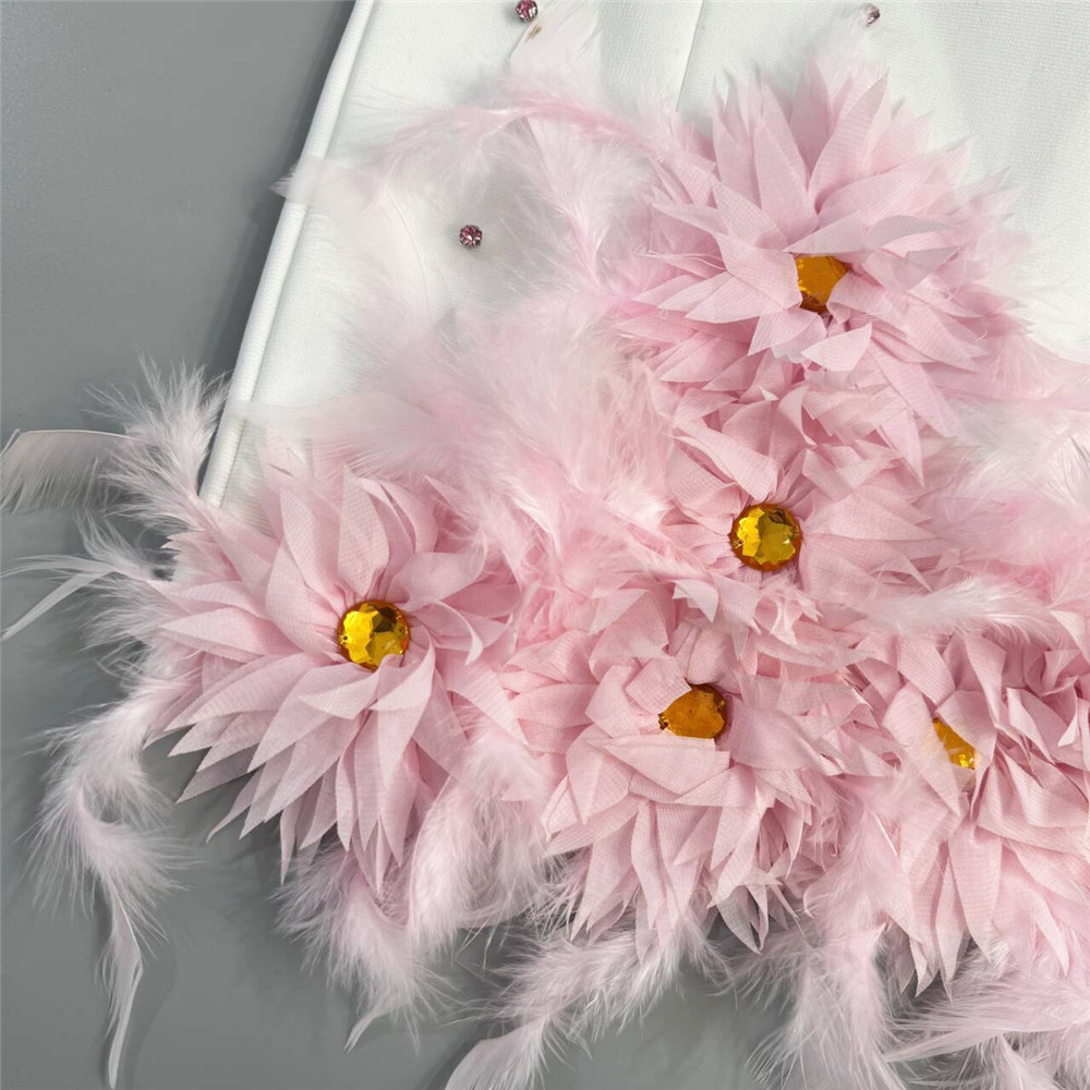 Blush Petal Illusion Mini Dress