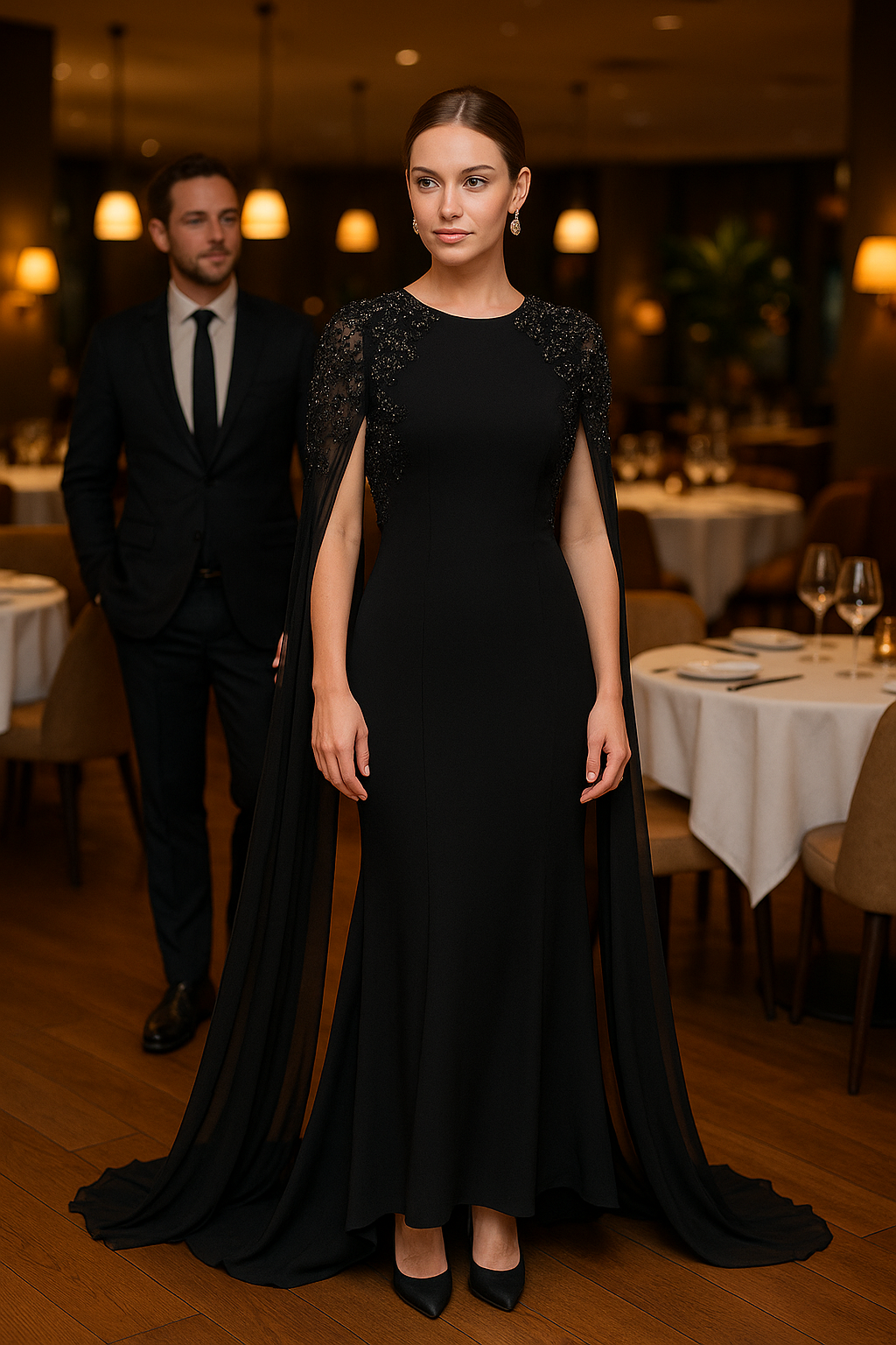 Celestial Radiance Crystal Evening Gown