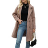 Winter Korean Style Slim Mid-length Double Breasted Turn-down Collar Coat
