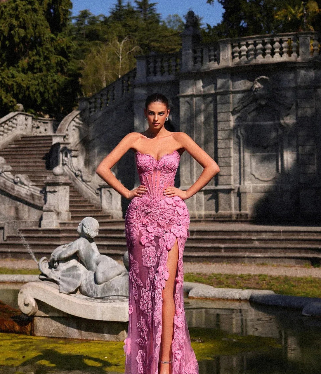 Swan Blossom Crystal Gown