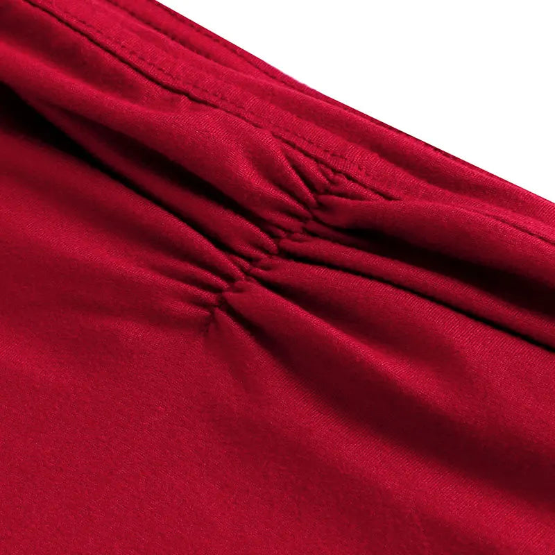 Red Lace-Up Maxi Dress