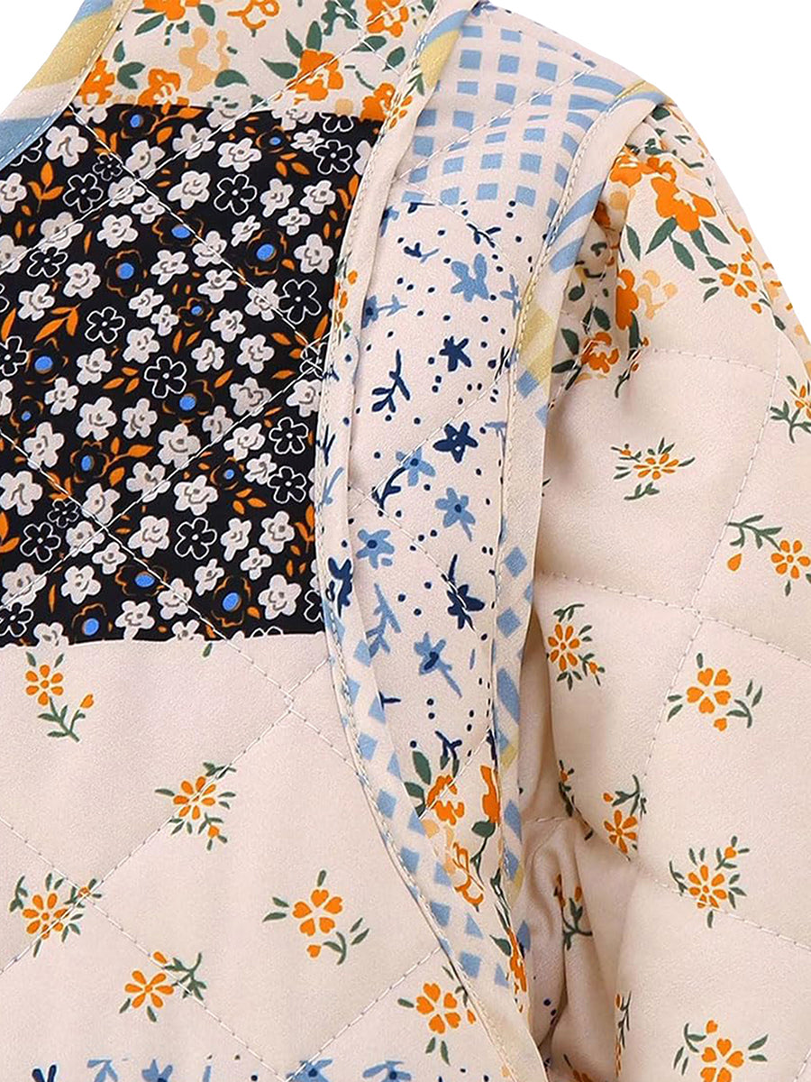 Floral Quilted Button Jacket