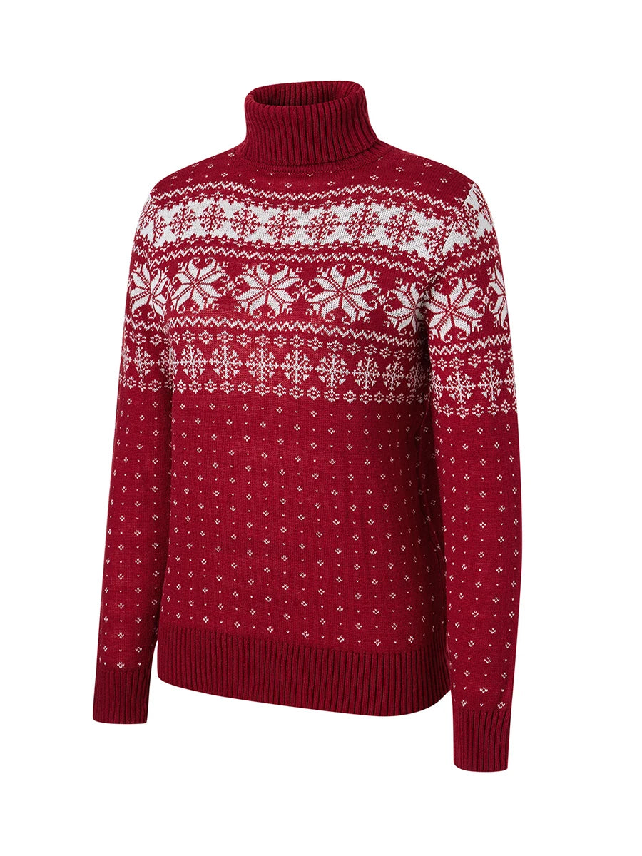 Snowflake High-Neck Sweater