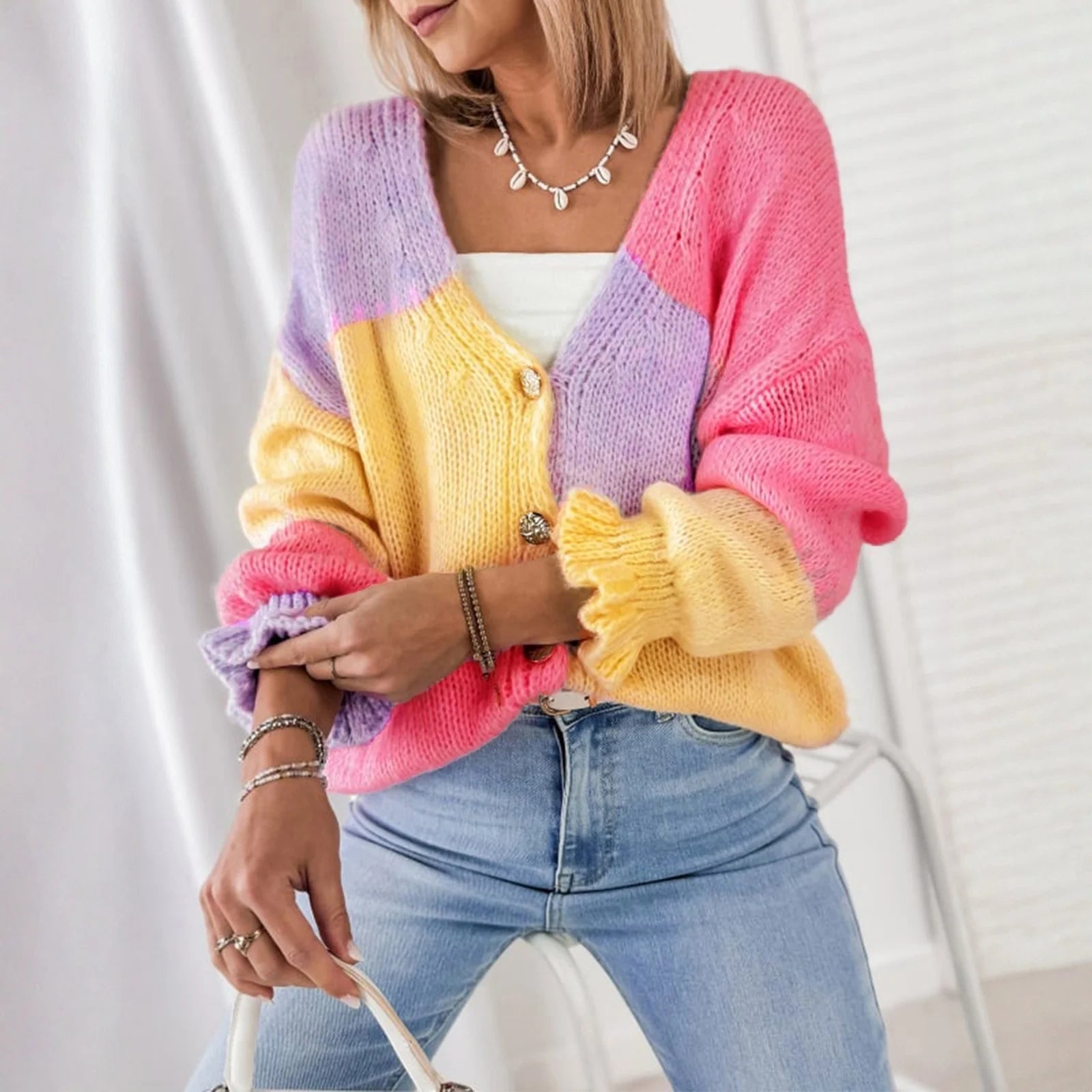 Minimalist Short Sleeve Knit Cardigan