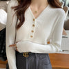 Slim V-Neck Knit Pullover
