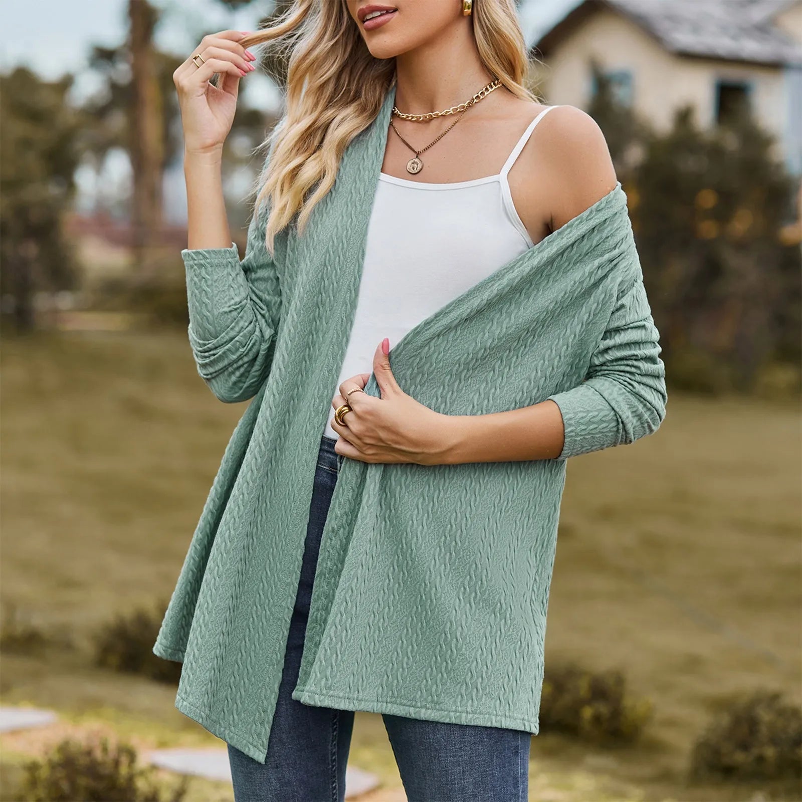 Loose Solid Color Cardigan