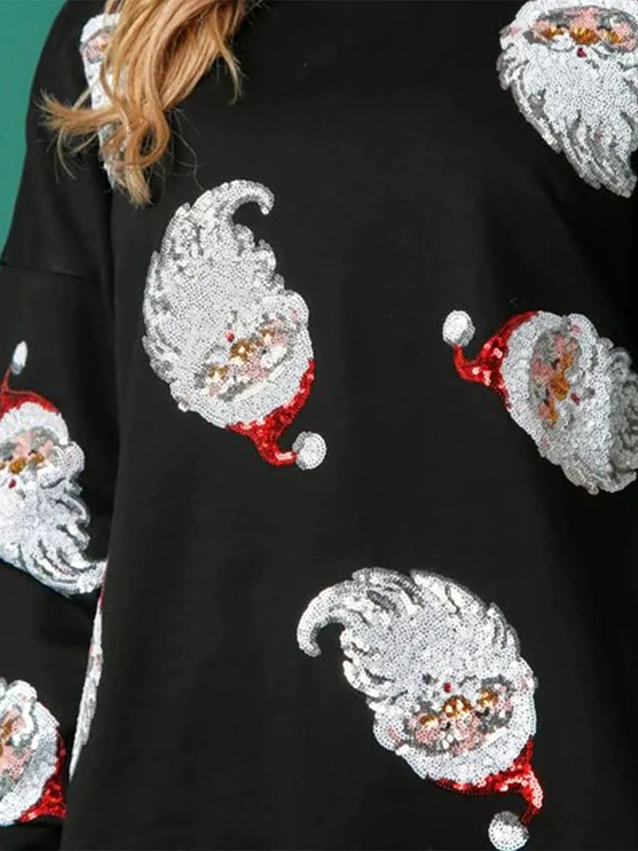 Santa Claus Sequin Crewneck Sweatshirt