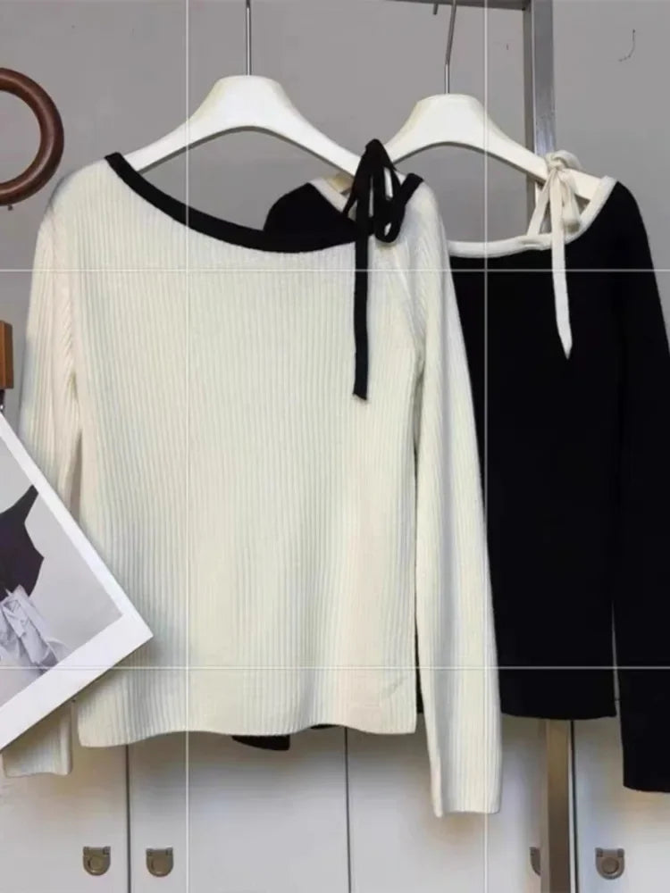 Off-Shoulder Knit Sweater