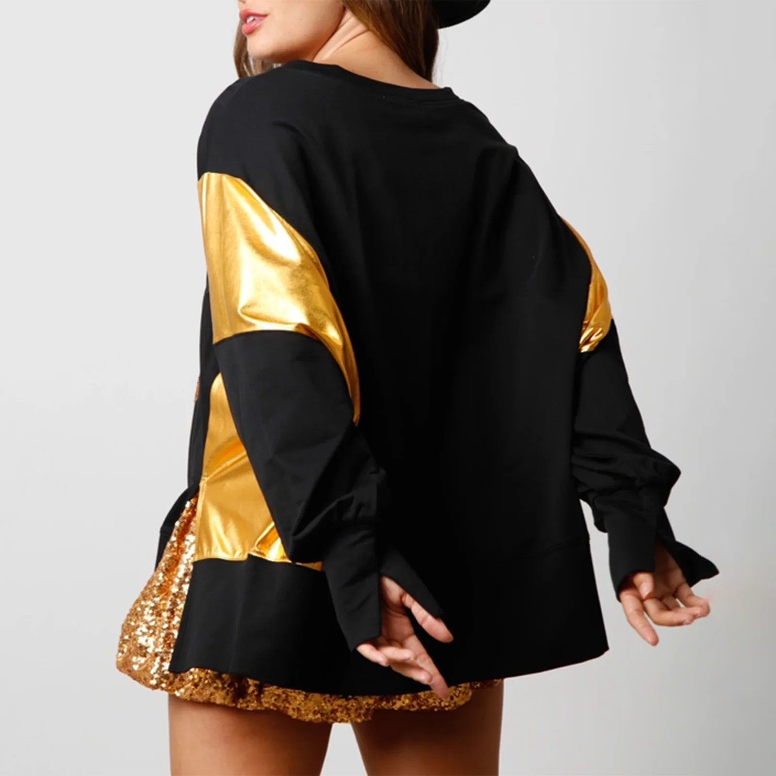 Sequin Santa Oversized Christmas Pullover