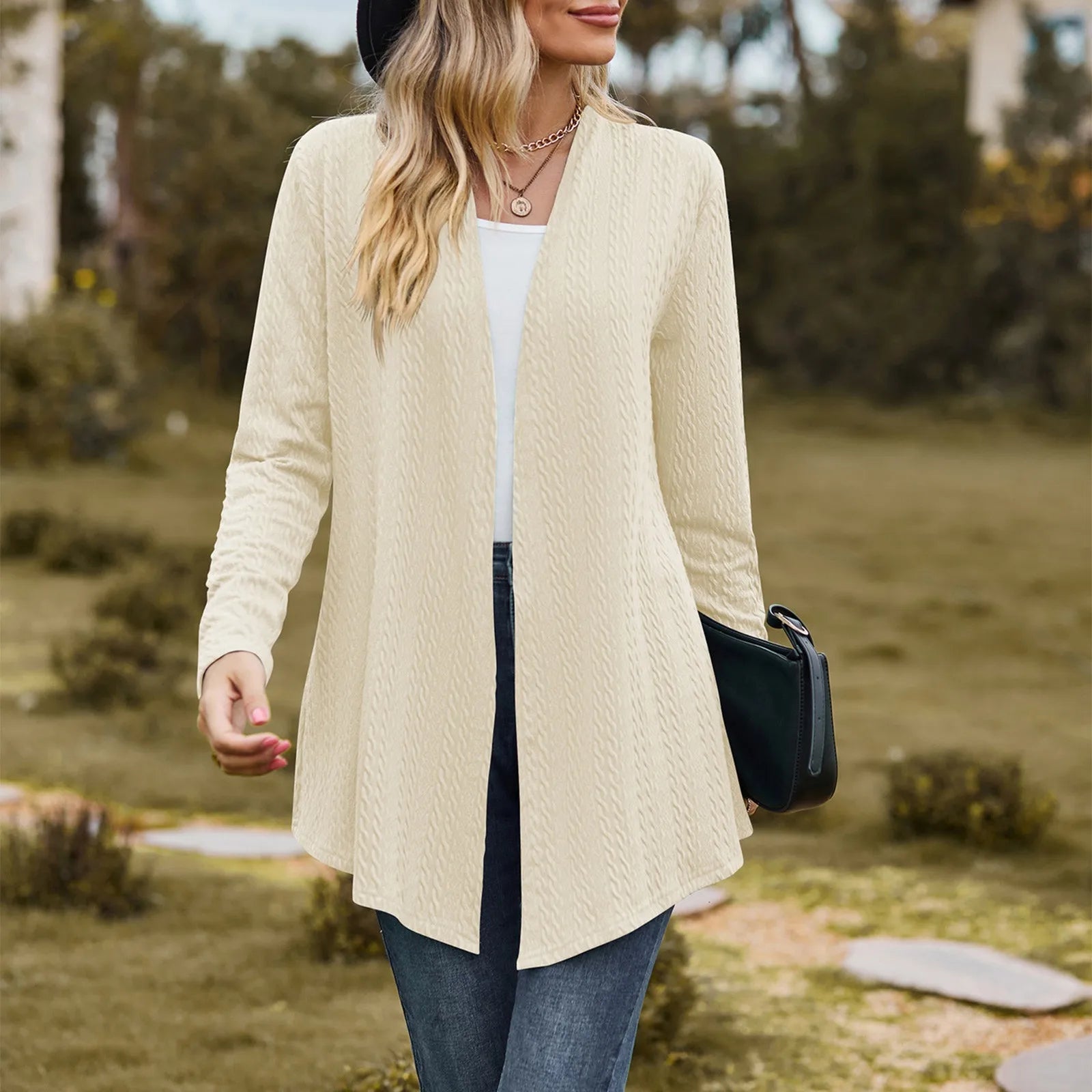 Loose Solid Color Cardigan