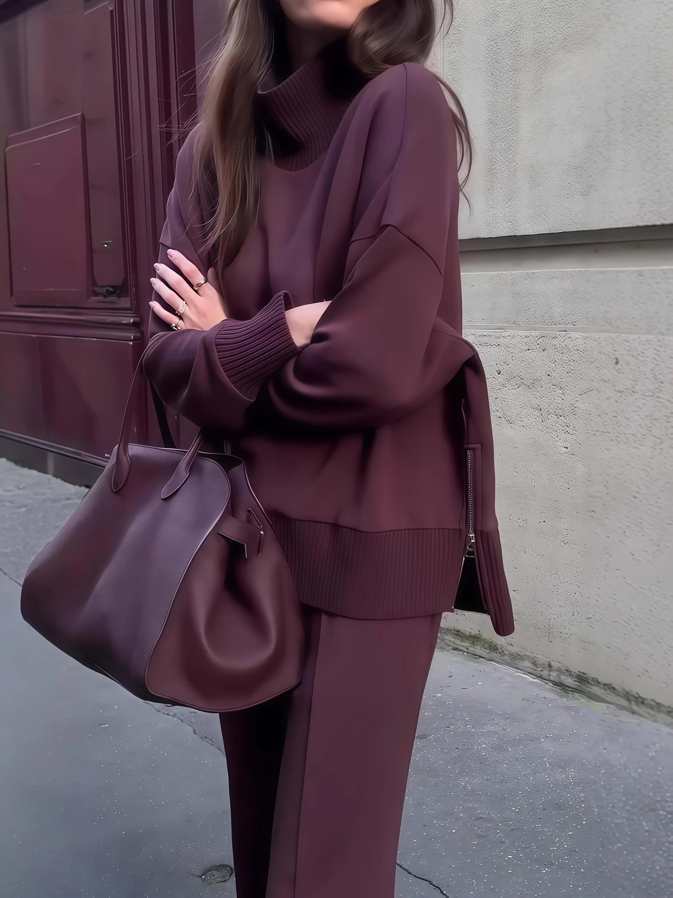 Wool Two-Piece Tracksuit Set