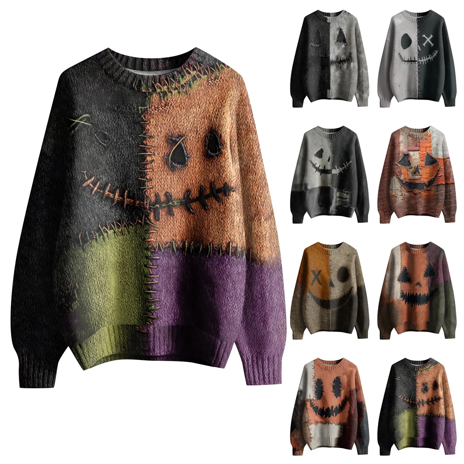 Printed Oversized Knit Sweater