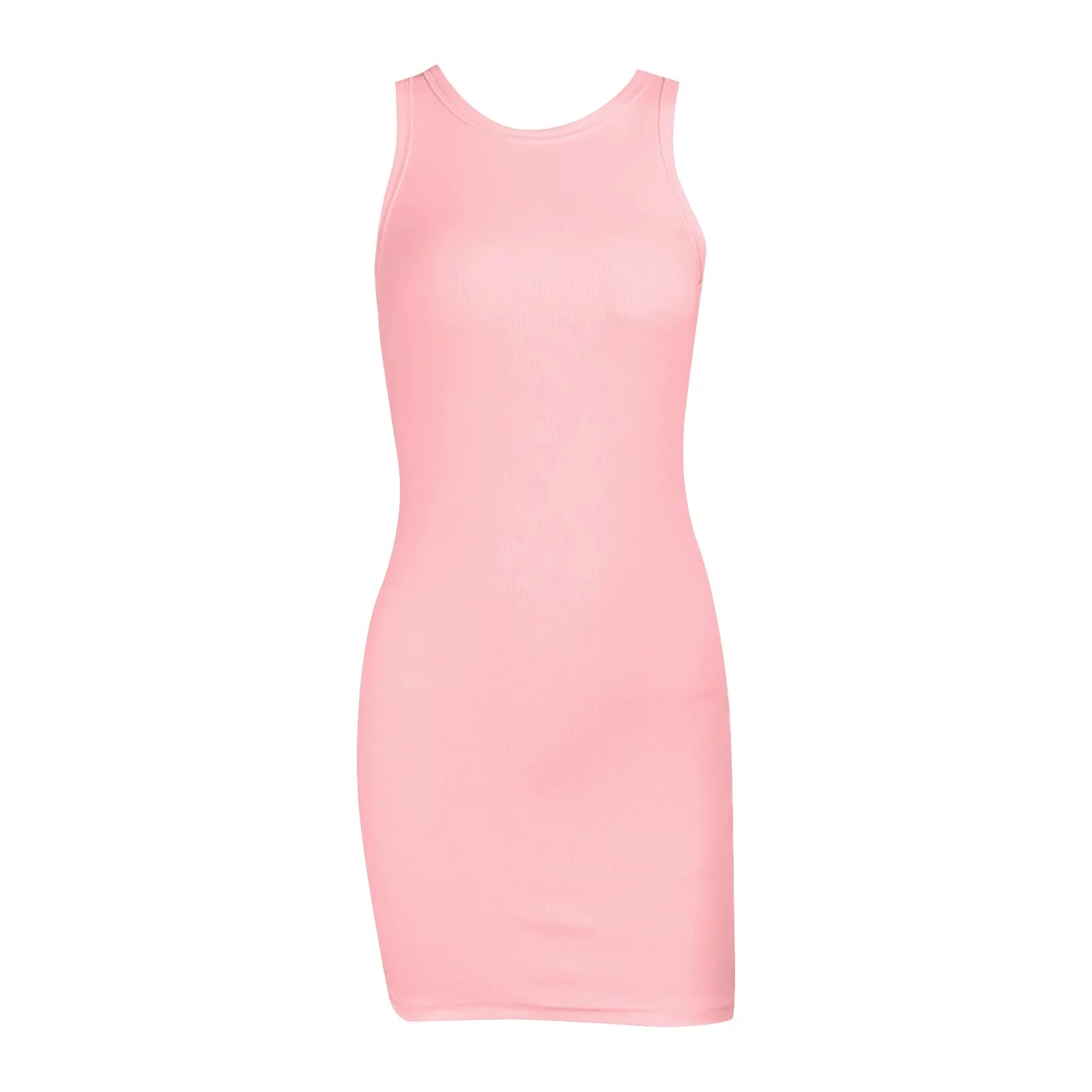 Ribbed Sleeveless Mini Tank Dress