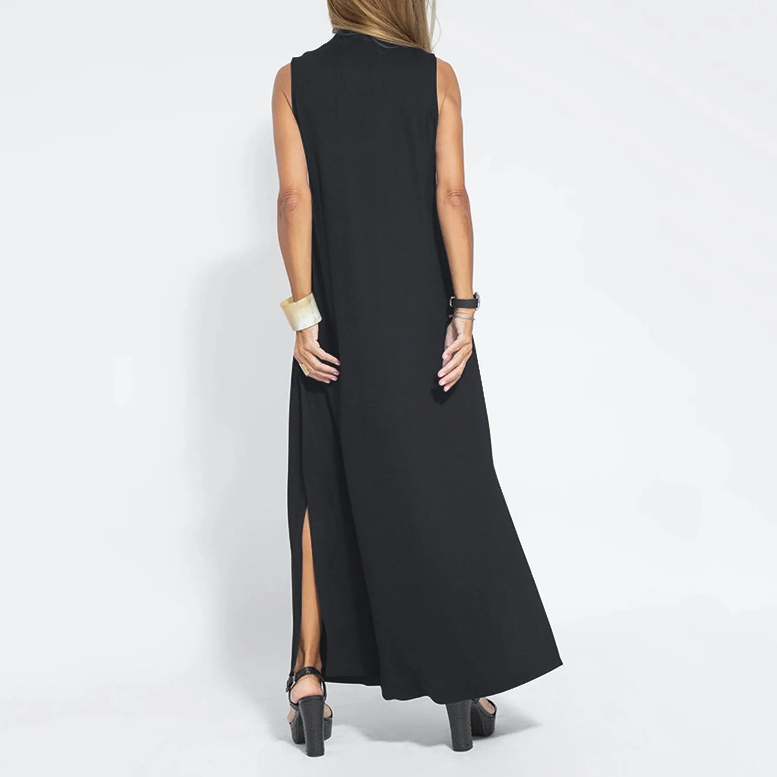 Sleeveless V-Neck Maxi Dresses