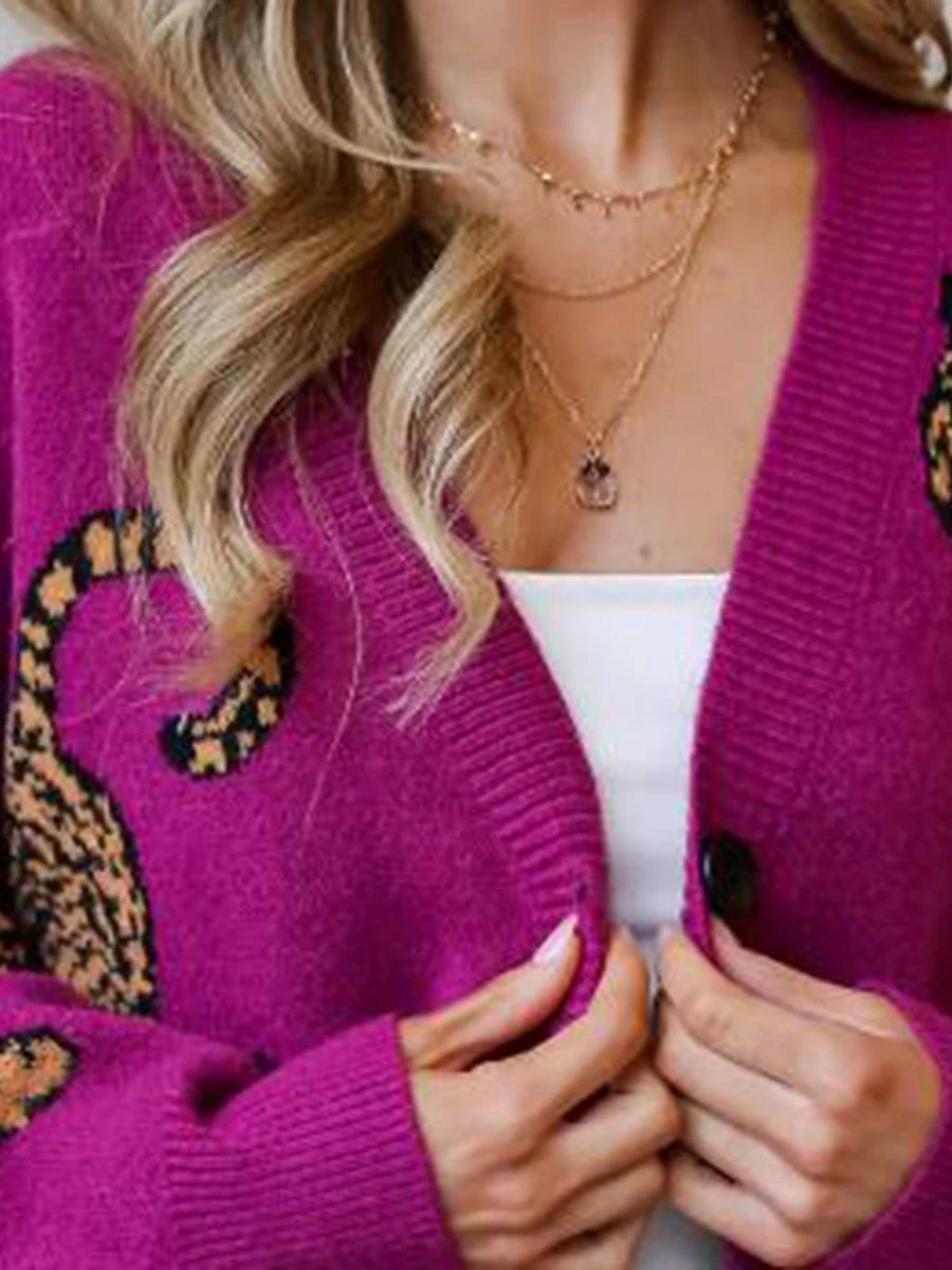 Tiger Print Knit Sweater