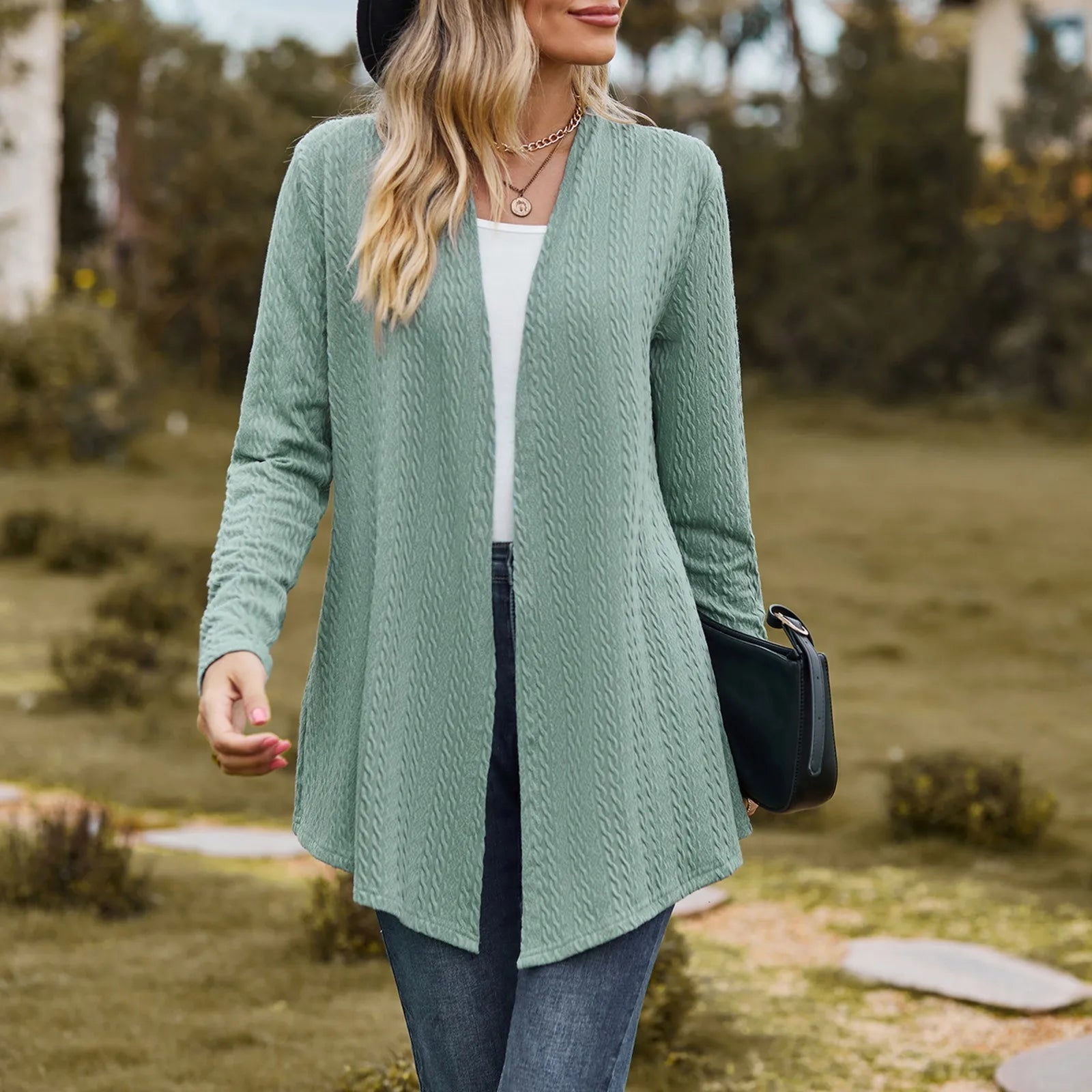 Loose Solid Color Cardigan