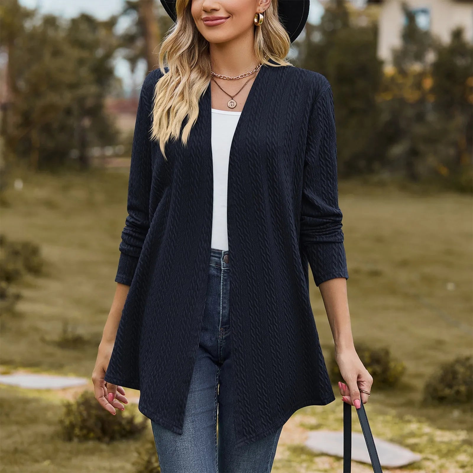 Loose Solid Color Cardigan