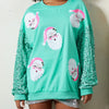 Holiday Cheer Glitter Patchwork Sweatshirt