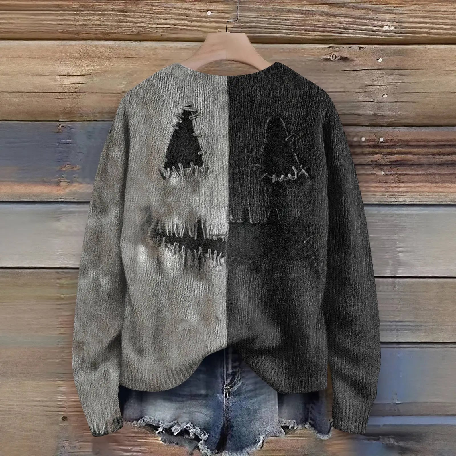 Printed Oversized Knit Sweater